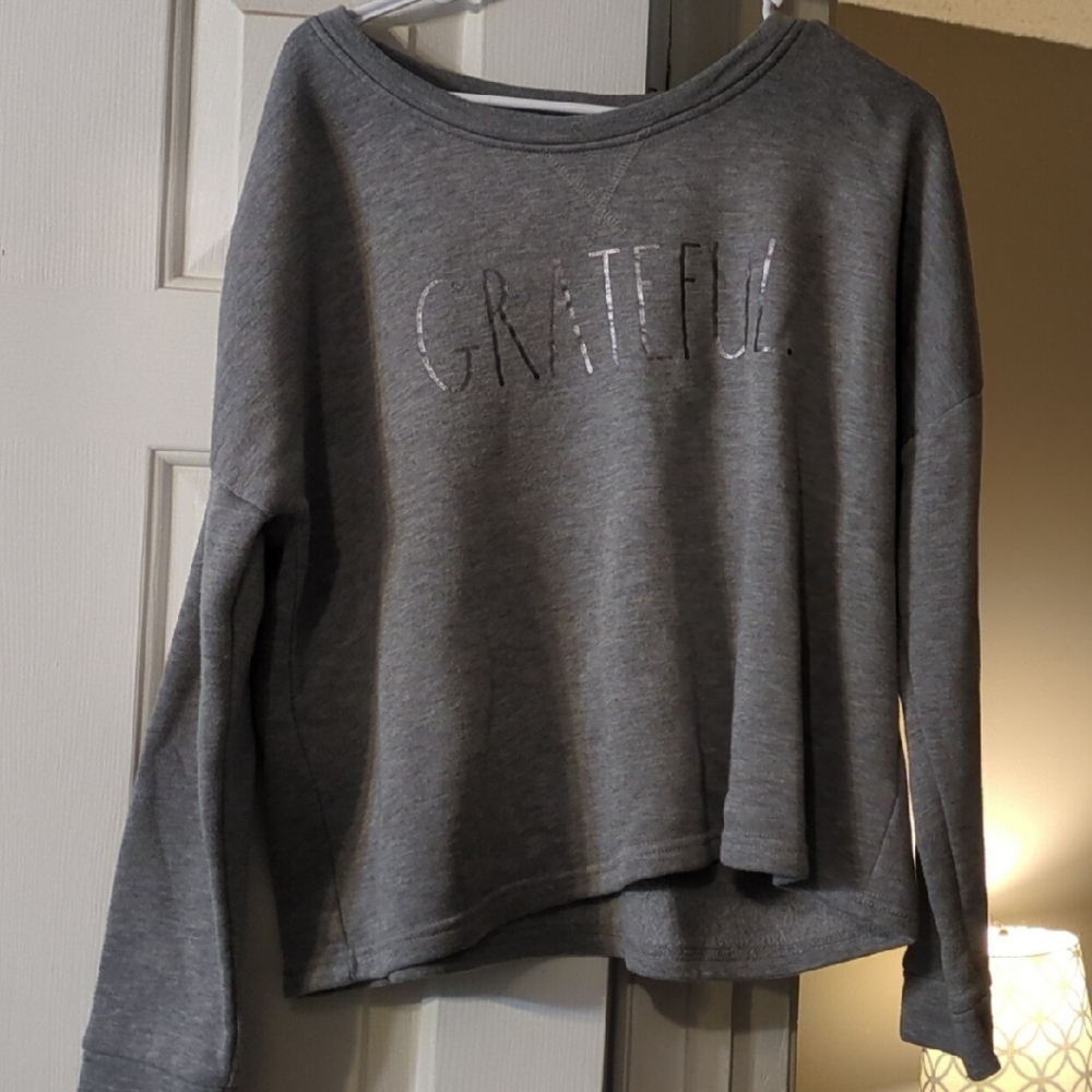 Gray Sweater with Embroidered Detail
